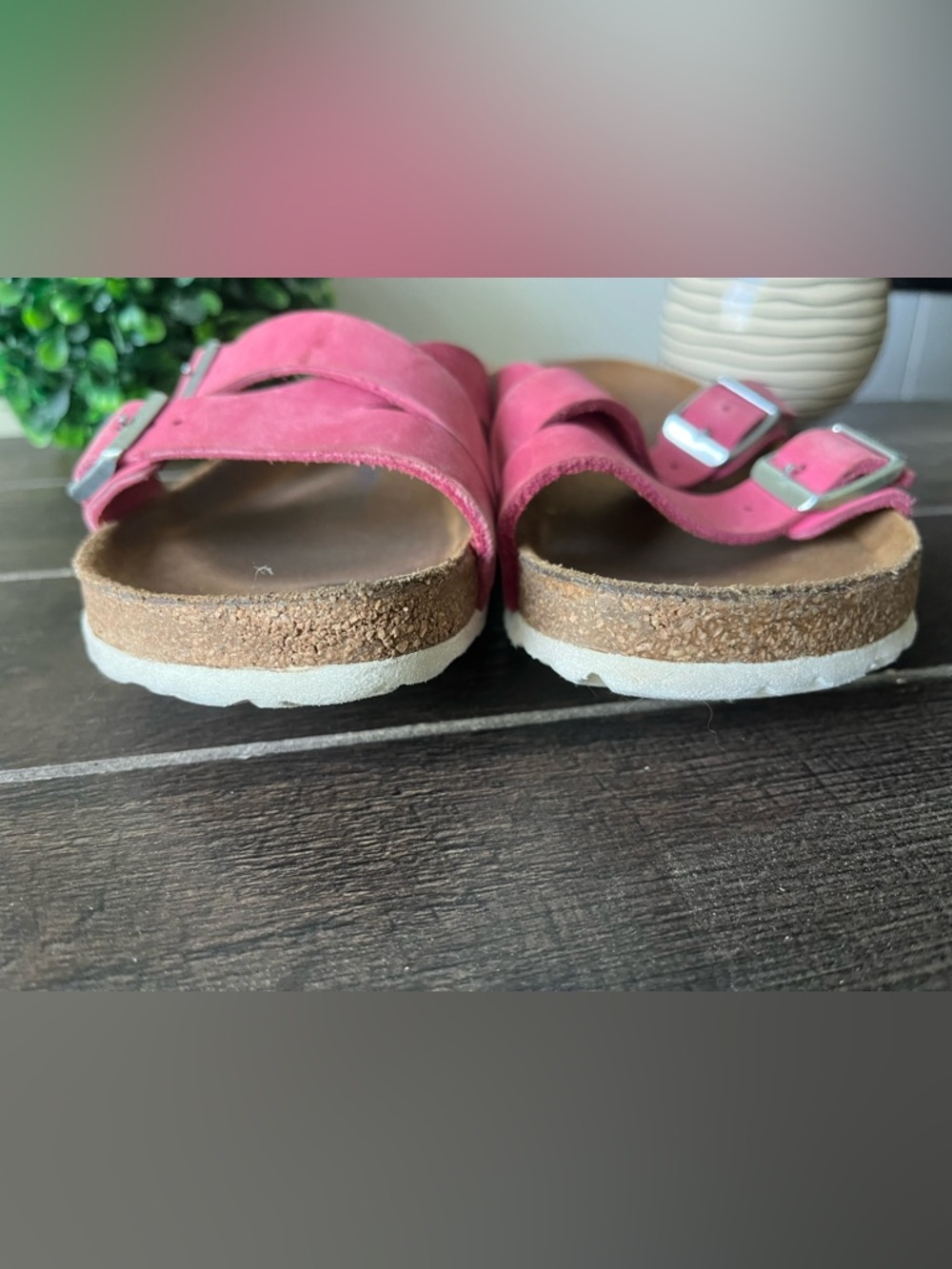 Birkenstock Yao Leather Sandals Pink EU 38 US 7 - Picture 6 of 14